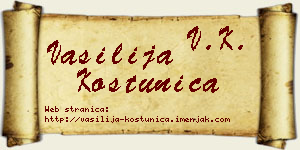 Vasilija Koštunica vizit kartica